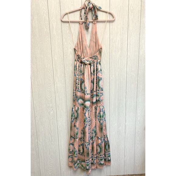 Nicole Miller Artelier Anthropologie Moroccan Print Maxi Dress Pink Small NWT - Picture 5 of 7